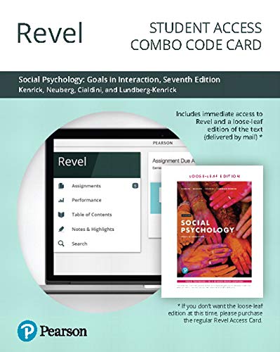 Book Revel for Social Psychology: Goals in Interaction -- Combo Access Card free