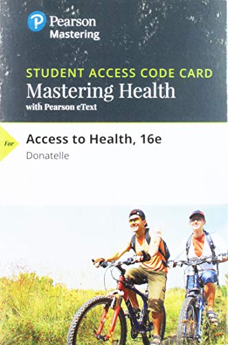 Book Mastering Health with MyDietAnalysis with Pearson eText -- Standalone Access Card -- for Access to Health (16th Edition) free