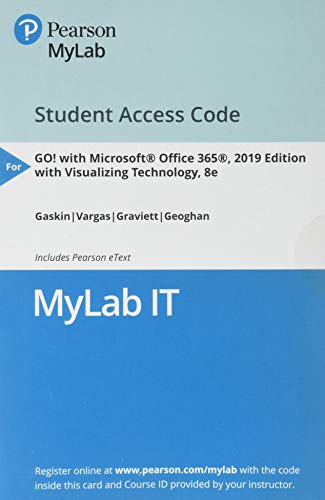 Book MyLab IT with Pearson eText -- Access Card -- for GO! 2019 with Visualizing Technology 8e free