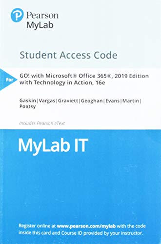 Book MyLab IT with Pearson eText -- Access Card -- for GO! 2019 with Technology in Action free
