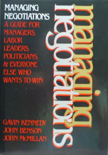 Book Managing Negotiations free