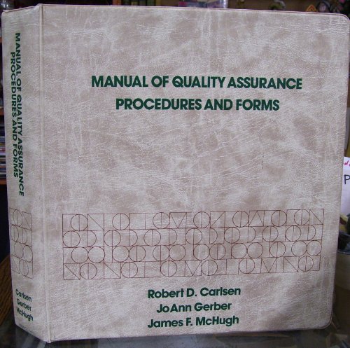 Book Manual of Quality Assurance Procedures and Forms free