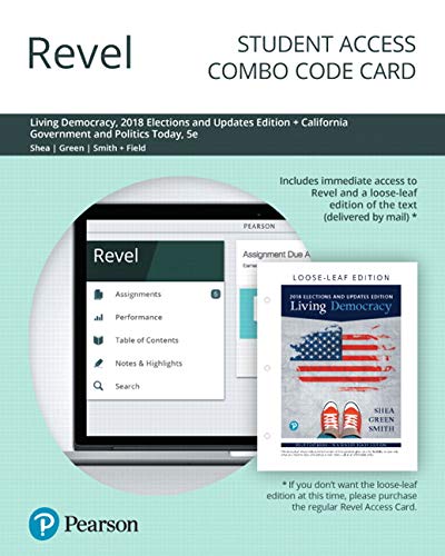Book Revel for Living Democracy, 2018 Elections and Updates Edition + California Government and Politics Today -- Combo Card (5th Edition) free