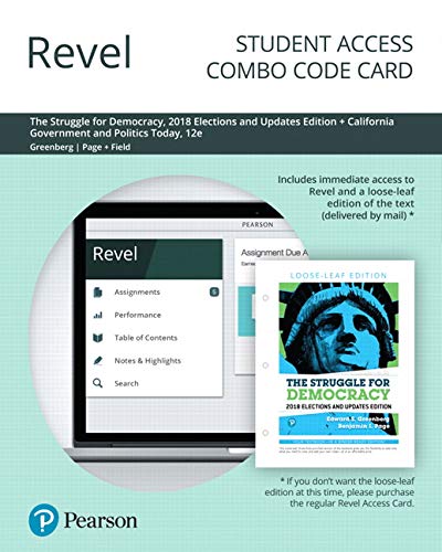 Book Revel for Struggle for Democracy, 2018 Elections and Updates Edition + California Government and Politics Today -- Combo Card free