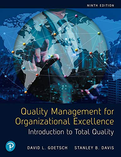 Book Quality Management for Organizational Excellence: Introduction to Total Quality free