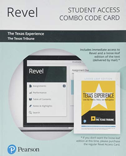 Book Revel for The Texas Experience: Lone Star Politics, Policy, and Participation -- Combo Access Card free