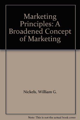 Book Marketing principles: A broadened concept of marketing free