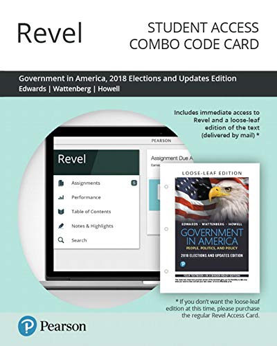 Book Revel for Government in America: People, Politics, and Policy, 2018 Elections and Updates Edition -- Combo Access Card free