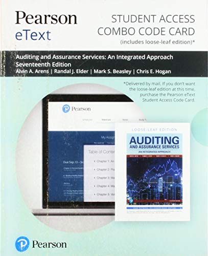 Book Pearson eText for Auditing and Assurance Services -- Combo Card free