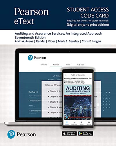 Book Pearson eText for Auditing and Assurance Services -- Access Card free