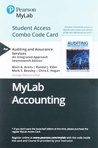Book MyLab Acccouting with Pearson eText -- Combo Access Card -- for Auditing and Assurance Services free