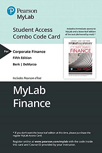 Book MyLab Finance with Pearson eText -- Combo Access Card -- for Corporate Finance free