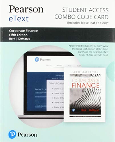 Book Pearson eText for Corporate Finance -- Combo Access Card free