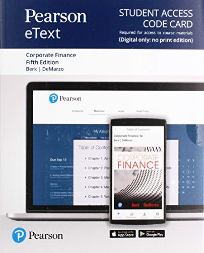 Book Pearson eText for Corporate Finance -- Access Card free