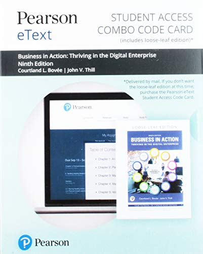 Book Pearson eText for Business in Action -- Combo Access Card free