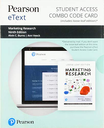 Book Pearson eText for Marketing Research -- Combo Access Card free