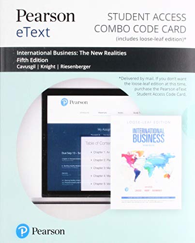 Book Pearson eText for International Business: The New Realities -- Combo Access Card free