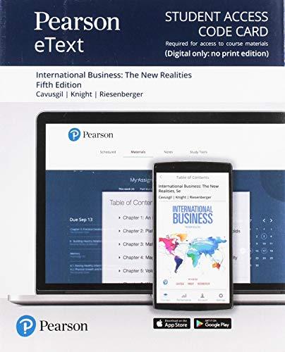 Book Pearson eText for International Business: The New Realities -- Access Card free