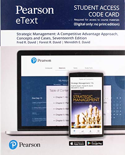 Book Pearson eText for Strategic Management: A Competitive Advantage Approach. Concepts and Cases -- Access Card free