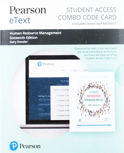 Book Pearson eText for Human Resource Management -- Combo Access Card free