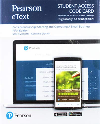 Book Pearson eText for Entrepreneurship: Starting and Operating A Small Business -- Access Card free