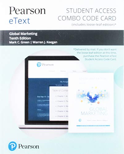 Book Pearson eText for Global Marketing -- Combo Access Card free