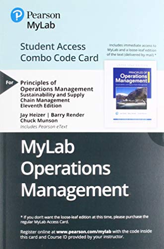 Book MyLab Operations Management with Pearson eText -- Combo Access Card -- for Principles of Operations Management: Sustainability and Supply Chain Management free