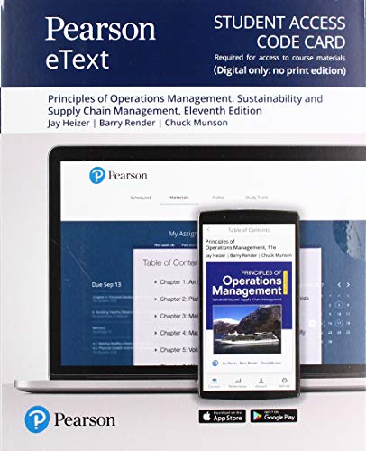 Book Pearson eText for Principles of Operations Management: Sustainability and Supply Chain Management -- Access Card free