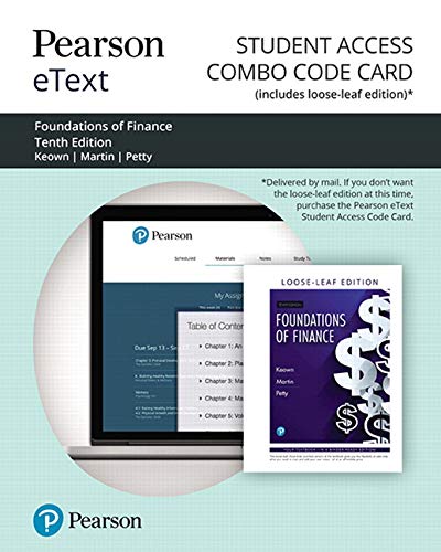 Book Pearson eText for Foundations of Finance -- Combo Access Card free