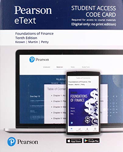 Book Pearson eText for Foundations of Finance -- Access Card free