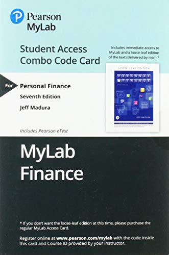 Book MyLab Finance with Pearson eText -- Combo Access Card -- for Personal Finance free
