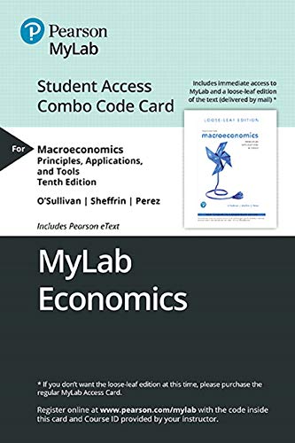 Book MyLab Economics with Pearson eText -- Combo Access Card -- for Macroeconomics: Principles, Applications and Tools free