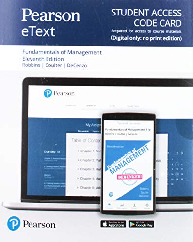 Book Pearson eText for Fundamentals of Management -- Access Card free
