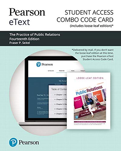 Book Pearson eText for The Practice of Public Relations -- Combo Access Card (14th Edition) free