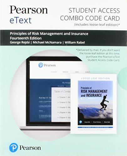 Book Pearson eText for Principles of Risk Management and Insurance -- Combo Access Card free