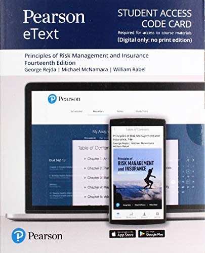 Book Pearson eText for Principles of Risk Management and Insurance -- Access Card free