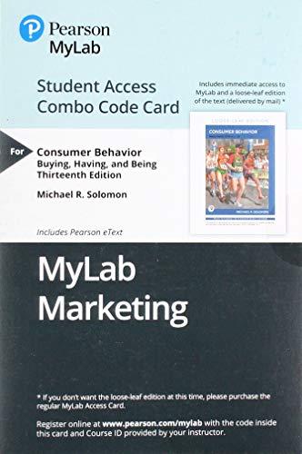 Book MyLab Marketing with Pearson eText -- Combo Access Card -- for Consumer Behavior: Buying, Having, Being free