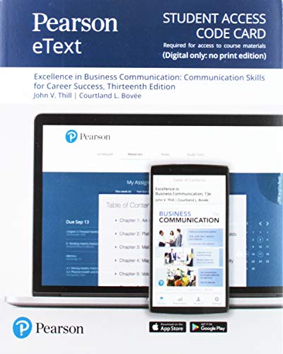 Book Pearson eText for Excellence in Business Communication -- Access Card free
