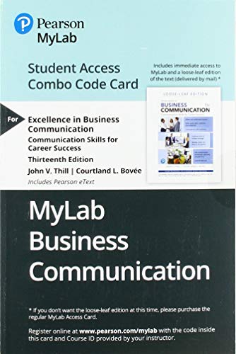 Book MyLab Business Communication with Pearson eText -- Combo Access Card -- for Excellence in Business Communication free