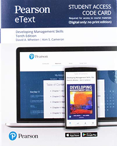 Book Pearson eText for Developing Management Skills -- Access Card free