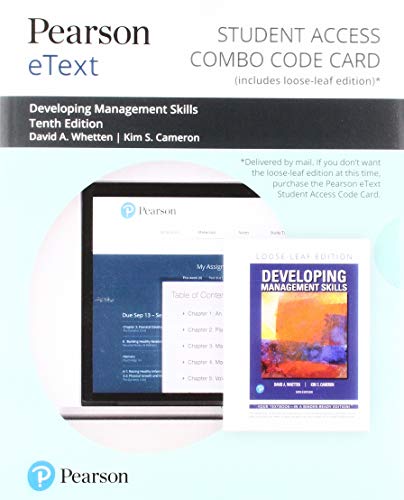 Book Pearson eText for Developing Management Skills -- Combo Access Card free