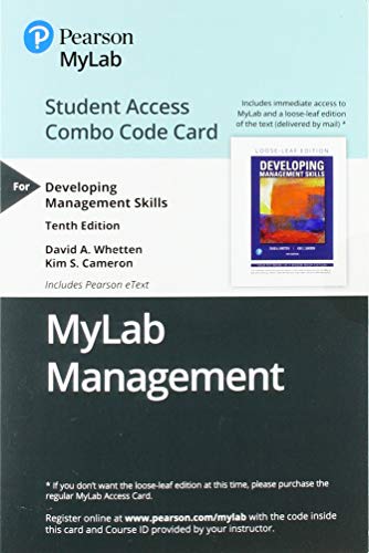 Book MyLab Management with Pearson eText -- Combo Access Card -- for Developing Management Skills free