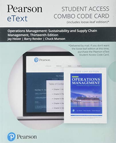 Book Pearson eText for Operations Management: Sustainability and Supply Chain Management -- Combo Access Card free