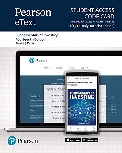 Book Pearson eText for Fundamentals of Investing -- Access Card free