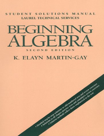 Book Beginning Algebra: Student Solutions Manual free