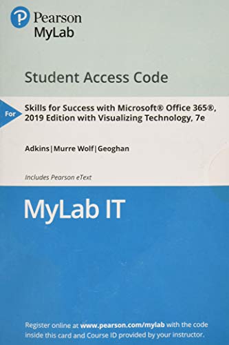 Book MyLab IT with Pearson eText -- Access Card -- for Skills 2019 with Visualizing Technology 7e free