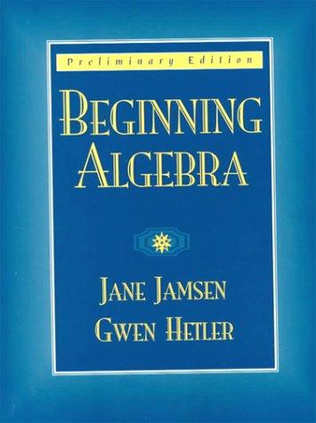 Book Beginning Algebra-Preliminary Edition free
