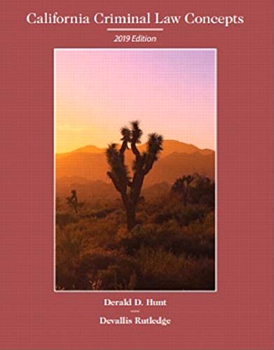 Book California Criminal Law Concepts; 2019 Edition free