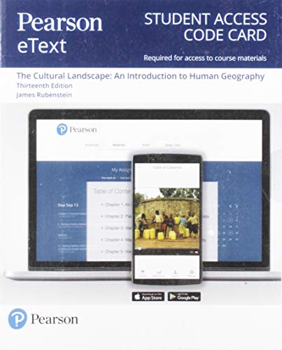 Book Pearson eText The Cultural Landscape: An Introduction to Human Geography -- Access Card free