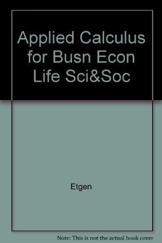 Book Applied Calculus for Business, Economics, Life Sciences and Social Sciences free